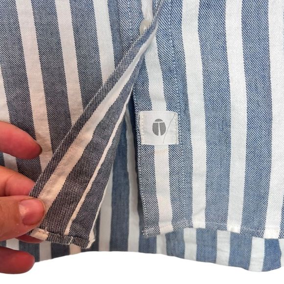 Grayson The Hero Blue and‎ White Stripe Button Down Top Blouse Size 01 US XS - Picture 5 of 9
